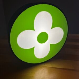 Louis Vuitton Inspired Green and White Flower Wall Light
